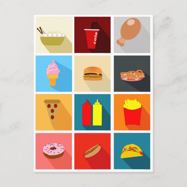 Roligt snabbmat vykort (Framsida)