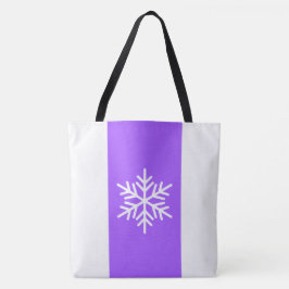 Roligt Snöflake Bright Lila White Lodrät Rand Tygkasse