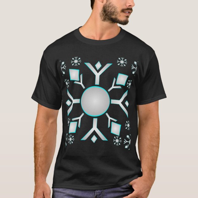 Roligt Snöflingor Design T Shirt (Framsida)