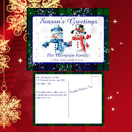 Roligt Snögubbars Season Greetings Black Watch Tar Helg Vykort