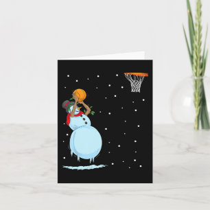 Roligt Snögubbe Basketball-jul Kort