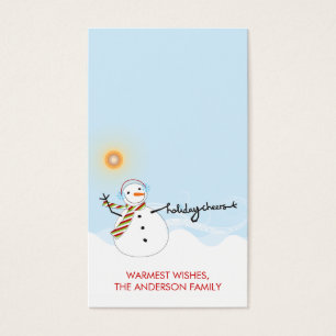 Roligt Snögubbe Cheers & Blå himmel Helgdag DIY Gi Visitkort