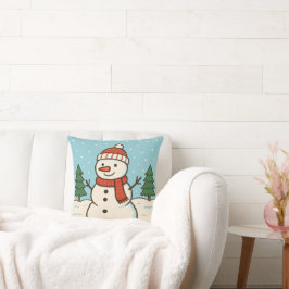 Roligt Snögubbe Cute-julen Kudde