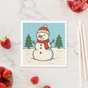 Roligt Snögubbe Cute-julen Pappersservett