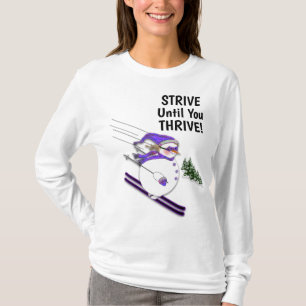 Roligt Snögubbe med Hat Scarf STRIVE tills du TRIV T Shirt