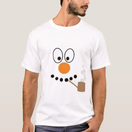 Roligt Snögubbe Tecknad Ansikte jul T Shirt