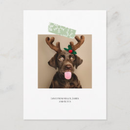 Roligt Snowflake Tape julfoto (vykort tillbaka) Vykort