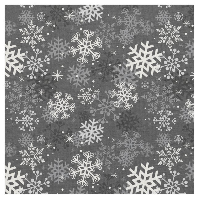 Roligt Snowflaketrycktyg, grått Tyg (Närbild)