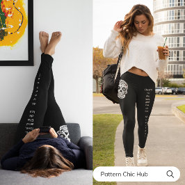 Roligt Snyggt Exercout Workout Women Yoga Skull Leggings