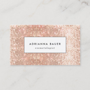Roligt Snyggt Faux Copper Sequin Mönster Beauty Sp Visitkort