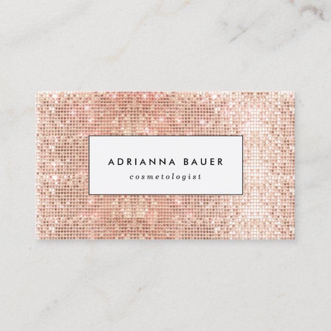 Roligt Snyggt Faux Copper Sequin Mönster Beauty Sp Visitkort (Framsida)