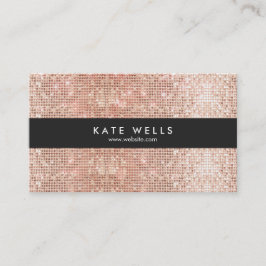 Roligt Snyggt Faux Ro Guld Sequin Black Stripe Visitkort