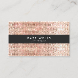 Roligt Snyggt Faux Ro Guld Sequin Black Stripe Visitkort