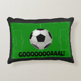 Roligt Soccer Ball and Pitch GOAL! (Fotboll) Idrot Prydnadskudde