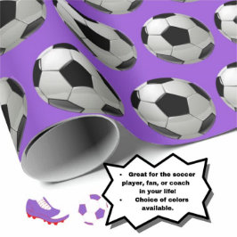 Roligt Soccer Ball Mönster på Mauve Lilacs Lila Presentpapper