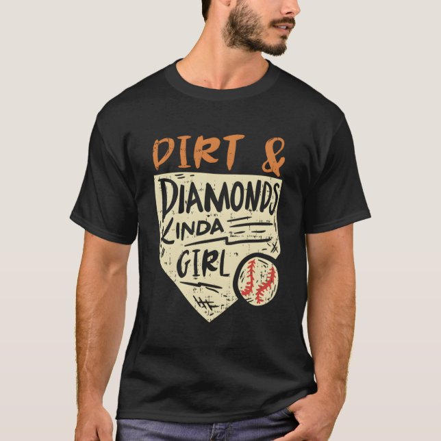 Roligt Softball Baseball Dirt Diamonds Kinda T Shirt (Framsida)
