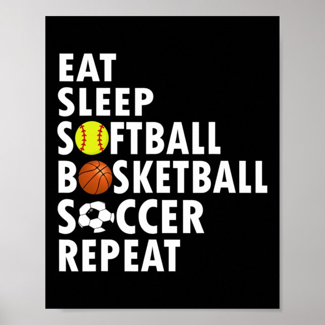 Roligt Softball Basketball Softball Manar Boys i v Poster (Framsidan)