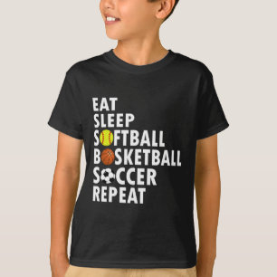 Roligt Softball Basketball Softball Manar Boys i v T Shirt