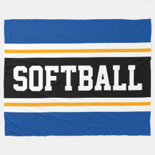 Roligt SOFTBALL Bright Black Athletic Rand Fleecefilt