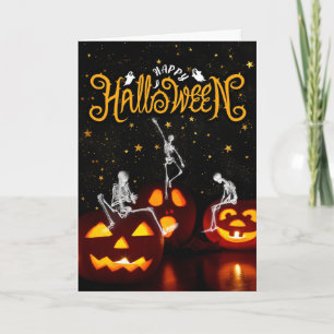 Roligt som delar upp nattskalen Halloween Kort