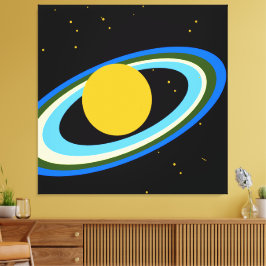 Roligt som ger färgfull planetmättnad i Rymden Canvastryck