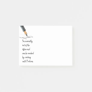 Roligt som jag är utanför kontoret   post-it block