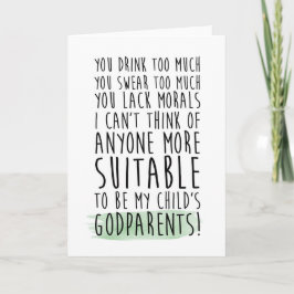 roligt som ska dig, är mitt godparentskort inbjudan