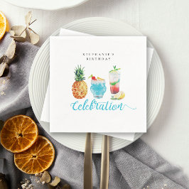Roligt Sommar Firande Cocktail Födelsedagsfest Pappersservett
