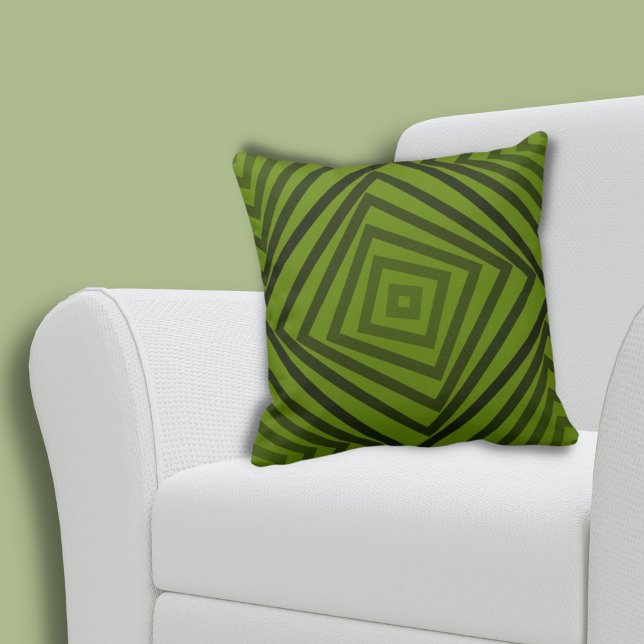 Roligt Sommar-Grönten Nested Spiral Box Kudde (Fun Summer-Green Nested Spiral Box Throw Pillow)
