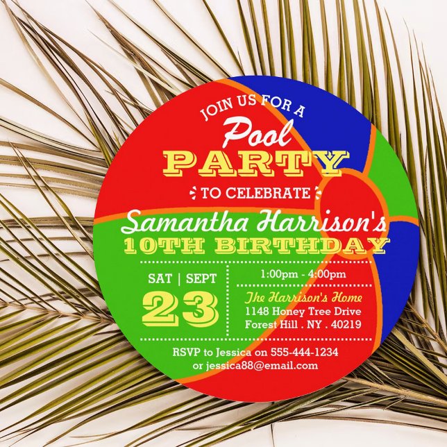 Roligt Sommarbäckenet Boll Bassäng Party i vid all Inbjudningar (Skapare uppladdad)