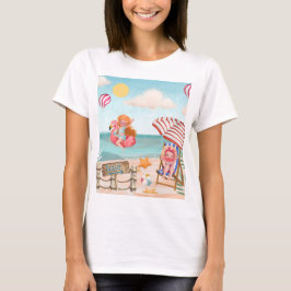 Roligt Sommarbuss med Vänner Mamma T Shirt