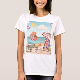 Roligt Sommarbuss med Vänner Mamma T Shirt