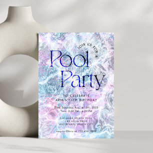 Roligt, sommardag Vatten Bassäng Party Inbjudningar