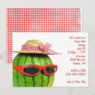 roligt sommaren party med vattenmelon inbjudningar