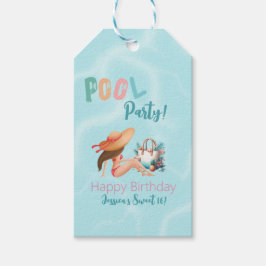 Roligt Sommarfärgsvett för Party Bassäng 16 Presentetikett