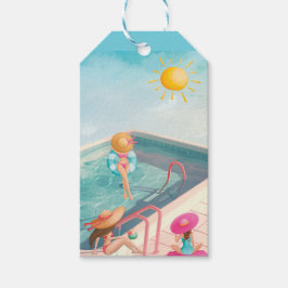 Roligt Sommarfärgsvett för Party Bassäng 16 Presentetikett