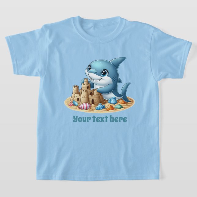 Roligt Sommarhaj lägger till text unisex T Shirt (Laydown)