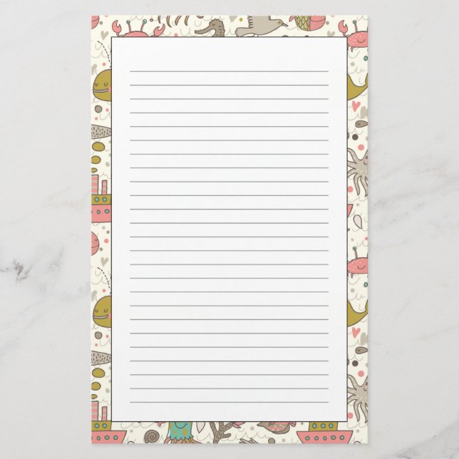 Roligt sommarmönster med frakter brevpapper (Framsida)