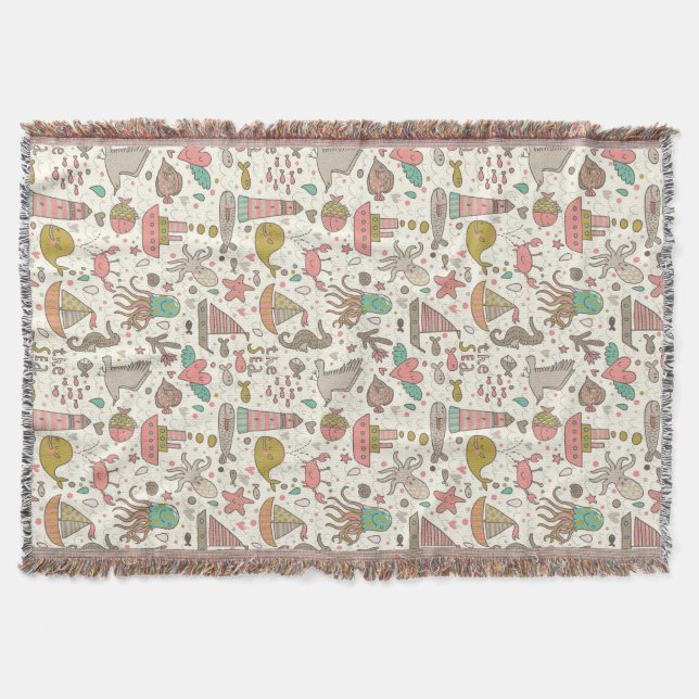 Roligt sommarmönster med frakter filt (Framsidan)