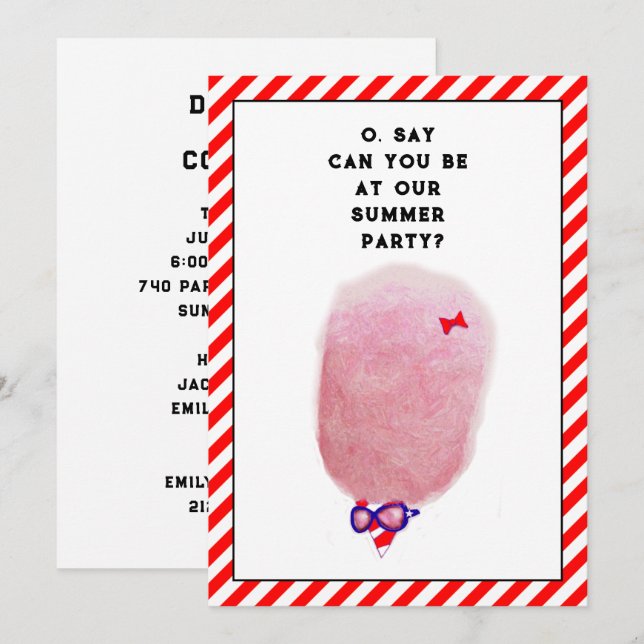 Roligt Sommarpartiets inbjudningar (Fram/baksida)