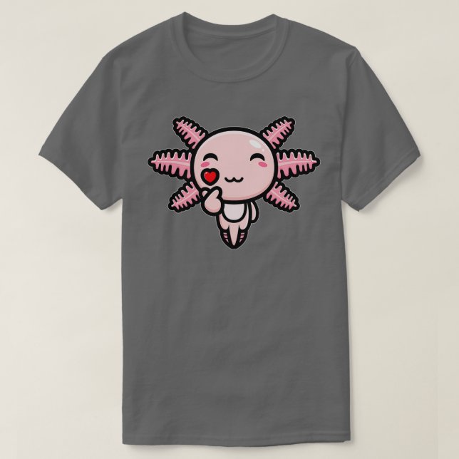 roligt, söt axolotl kärlek t shirt (Design framsida)