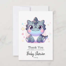 Roligt Söt dinosaur Baby Shower Tack Kort