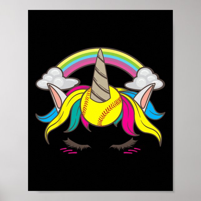 Roligt Sött Enhörningsansikte Mjuk Llover För Män  Poster (Framsidan)