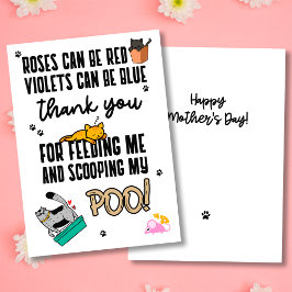 Roligt Sött Glad mors dag från katt Julkort