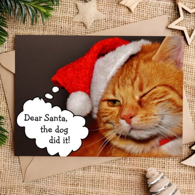 Roligt Sött God Jul Semester Kattkort Helgkort (Skapare uppladdad)
