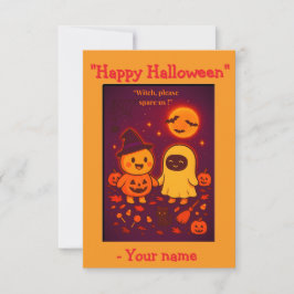 Roligt sött Halloween-kort för barn 2025 Kort