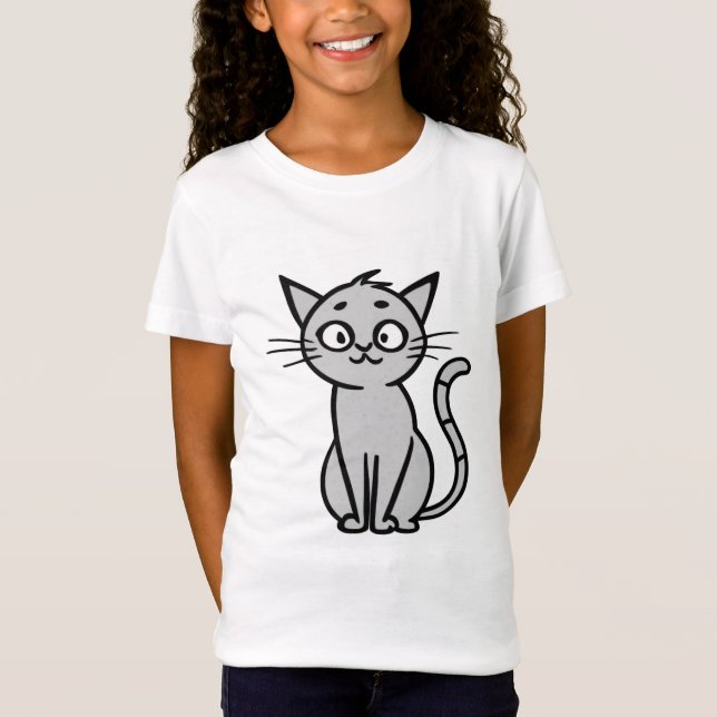 Roligt Sött kattunge T Shirt (Framsida)