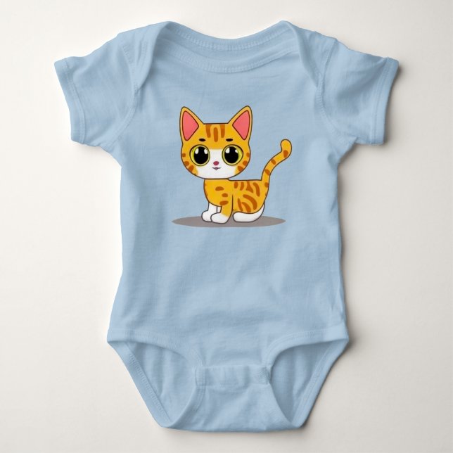 Roligt Sött kattunge T Shirt (Framsida)