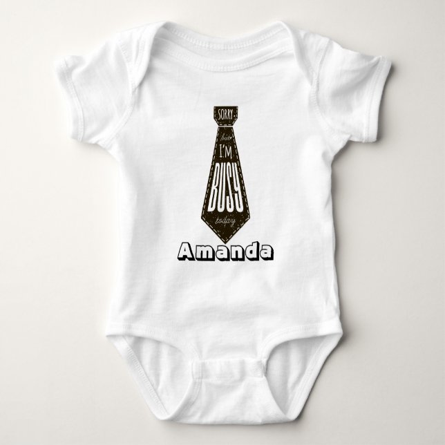 Roligt sött kostym slips baby t shirt (Framsida)