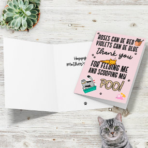 Roligt Sött Rosa Glad Mors Dag Från Katt Kort